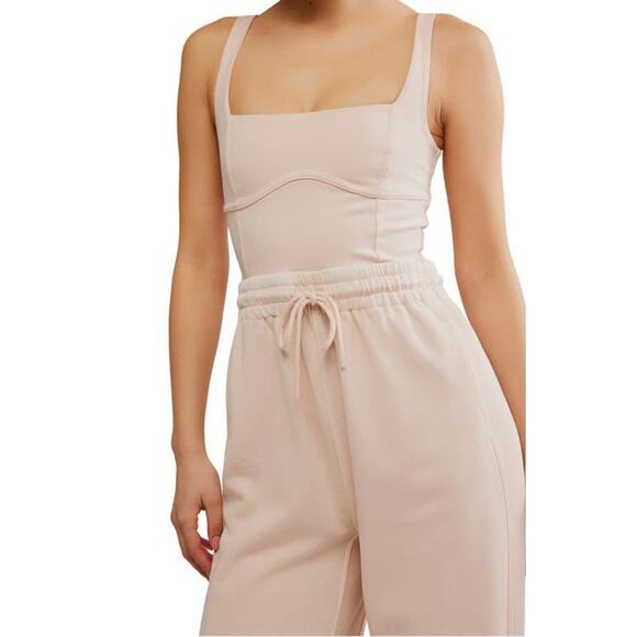 New Free People Movement In Bound Onesie In Blush Pink Women’s Size Medium - Picture 2 of 14